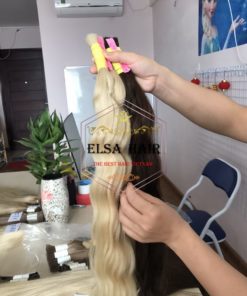 Bulk Hair Wavy Beautiful Color Elsa Hair 20 Flat tip hair extension