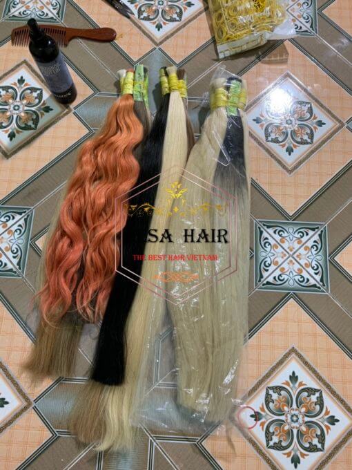 Bulk hair wavy highest quality and beautiful color full ends 1